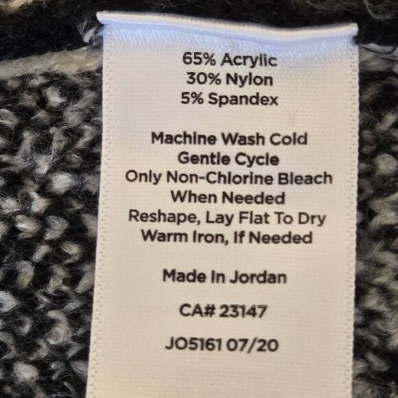 Talbots Womens Leopard Print Open Front Fuzzy Knit Cardigan Black White Medium - Picture 7 of 11